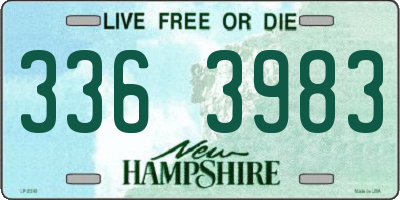 NH license plate 3363983