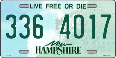 NH license plate 3364017