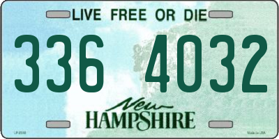NH license plate 3364032