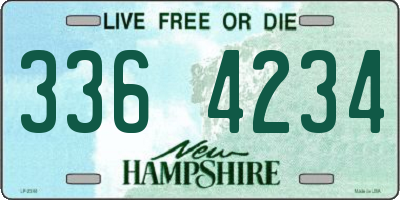 NH license plate 3364234