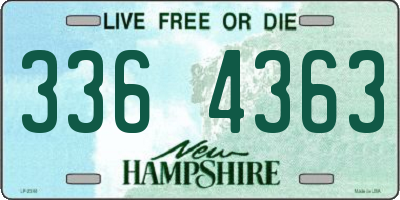 NH license plate 3364363