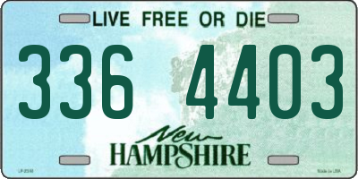 NH license plate 3364403