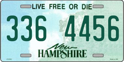 NH license plate 3364456
