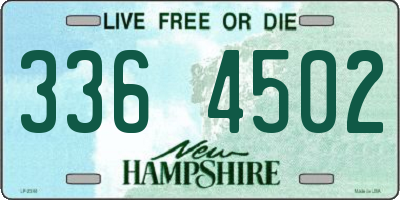 NH license plate 3364502