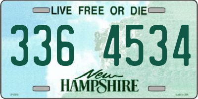 NH license plate 3364534