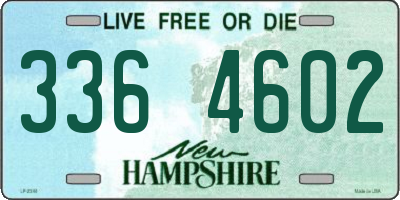 NH license plate 3364602