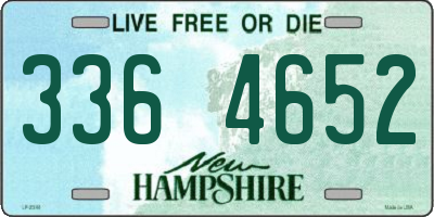 NH license plate 3364652