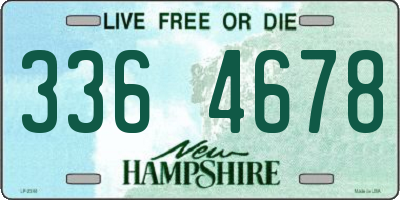 NH license plate 3364678