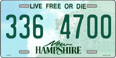 NH license plate 3364700