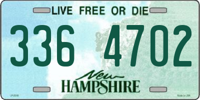 NH license plate 3364702