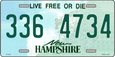 NH license plate 3364734