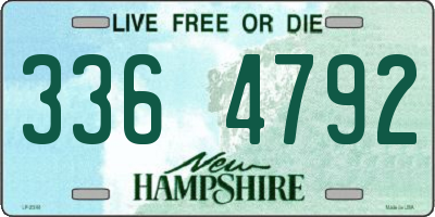 NH license plate 3364792