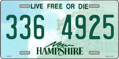 NH license plate 3364925
