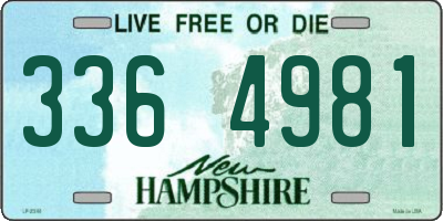 NH license plate 3364981