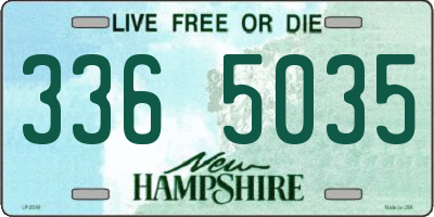 NH license plate 3365035