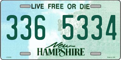 NH license plate 3365334