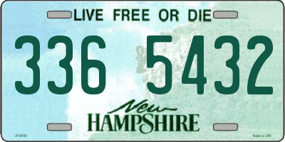 NH license plate 3365432