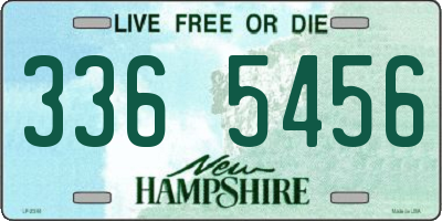 NH license plate 3365456