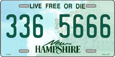 NH license plate 3365666