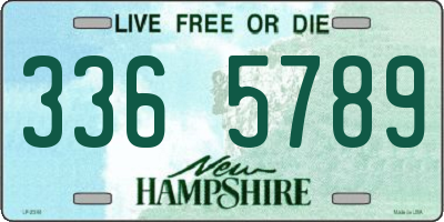 NH license plate 3365789