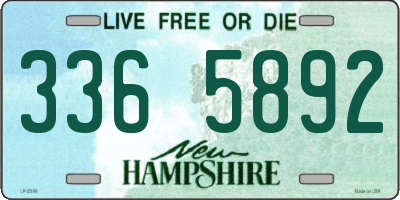 NH license plate 3365892