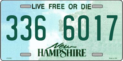 NH license plate 3366017