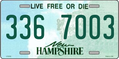 NH license plate 3367003