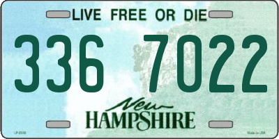 NH license plate 3367022