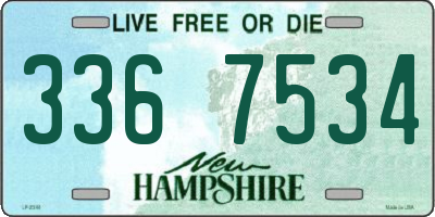 NH license plate 3367534