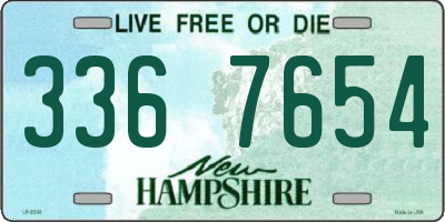 NH license plate 3367654