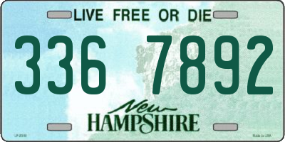 NH license plate 3367892