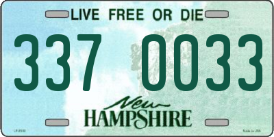 NH license plate 3370033