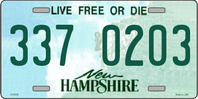 NH license plate 3370203