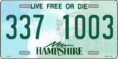 NH license plate 3371003