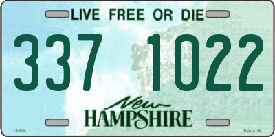 NH license plate 3371022
