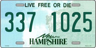 NH license plate 3371025