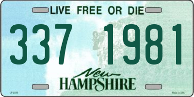 NH license plate 3371981