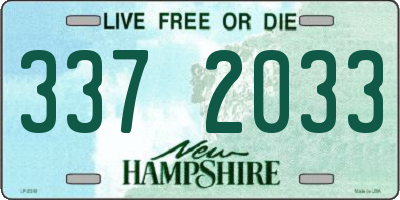 NH license plate 3372033
