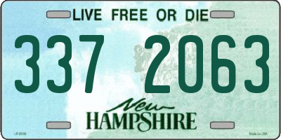NH license plate 3372063