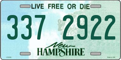 NH license plate 3372922