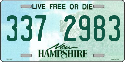 NH license plate 3372983