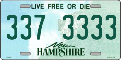 NH license plate 3373333