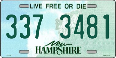 NH license plate 3373481