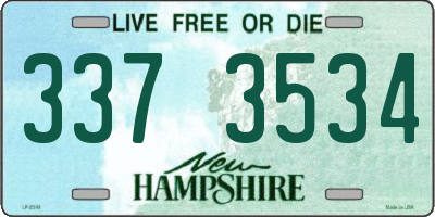 NH license plate 3373534
