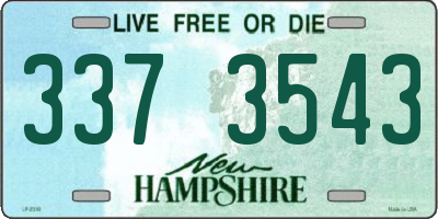 NH license plate 3373543