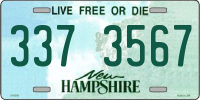 NH license plate 3373567