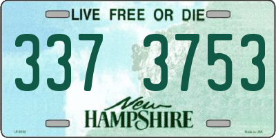 NH license plate 3373753