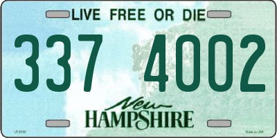 NH license plate 3374002