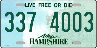 NH license plate 3374003