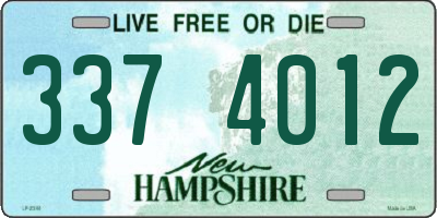 NH license plate 3374012